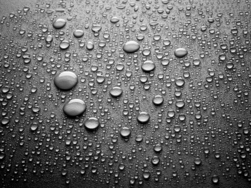 Drops,Of,Water-repellent,Surface,In,Black,&,White